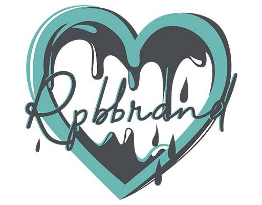 墨滴矢量爱心矢量手写英文字母矢量泼墨爱心