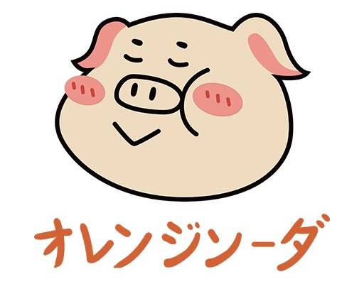 卡通小猪头像日文矢量图案手绘猪矢量