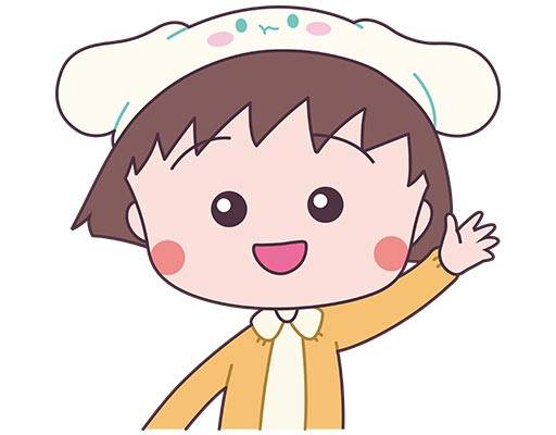 卡通女孩矢量手绘女孩樱桃小丸子矢量