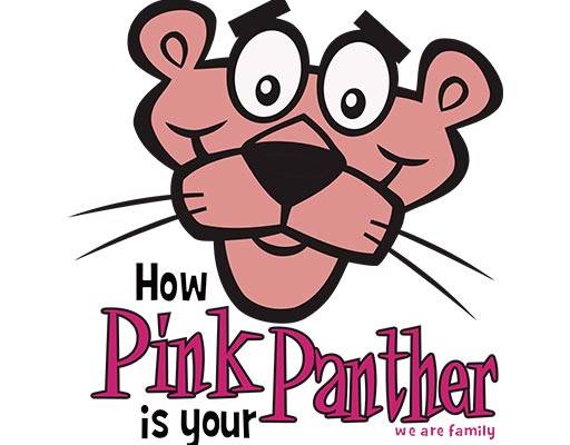 卡通豹子头像粉红豹矢量英文字母矢量