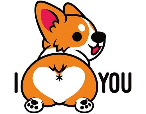 卡通小狗矢量柯基矢量英文字母矢量