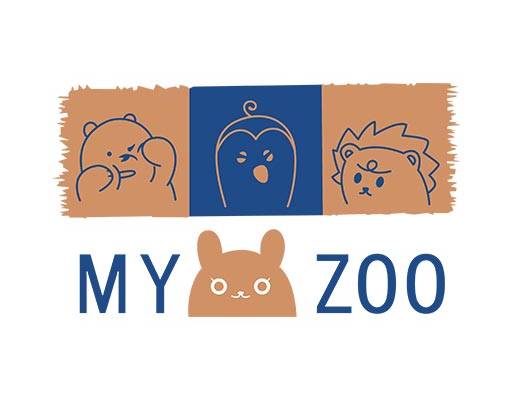 卡通小熊矢量手绘卡通动物方形矢量