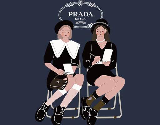 手绘女孩矢量两个女孩时尚人物矢量