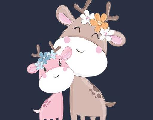 卡通鹿矢量手绘卡通动物可爱卡通小鹿两只小鹿