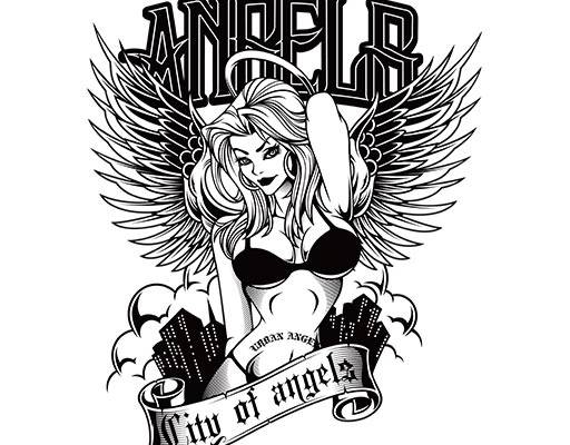 欧美人物矢量手绘女孩矢量翅膀女孩卡通人物