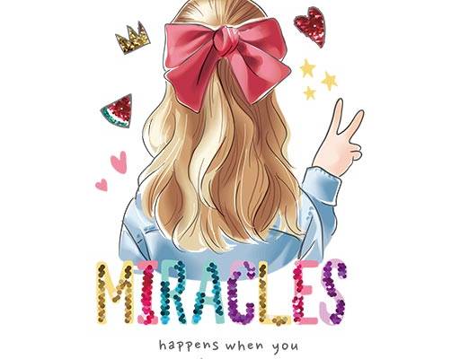 女孩背影女孩头像珠片绣花图案