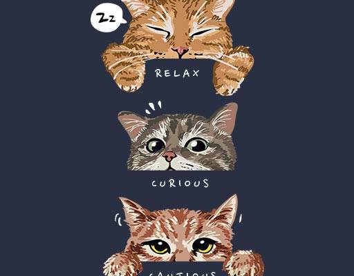 可爱卡通动物矢量卡通猫咪头像三只小猫