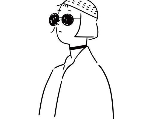 卡通人物手绘女孩矢量这个杀手不太冷人物戴眼镜的女孩矢量
