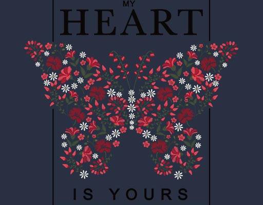 花朵蝴蝶矢量英文字母矢量方形图案彩色蝴蝶