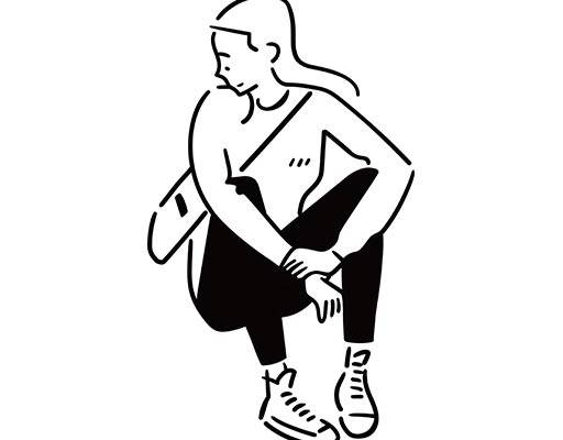 卡通女孩图案手绘女孩图案女孩简笔画坐地上的女孩