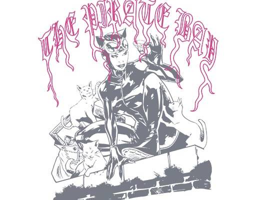 超人图案英文字母图案卡通猫咪图案女蝙蝠侠矢量手绘人物矢量