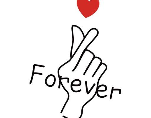 比心手势图案手臂简笔手绘爱心图案英文字母forever图案