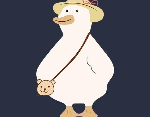 卡通鸭子图案戴帽子的鸭子简笔卡通图案可爱卡通动物