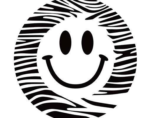 微笑表情图案卡通笑脸简笔卡通图案圆形斑马纹图案