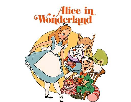 卡通女孩迪士尼卡通图案爱丽丝公主图案英文字母图案动画片人物图案