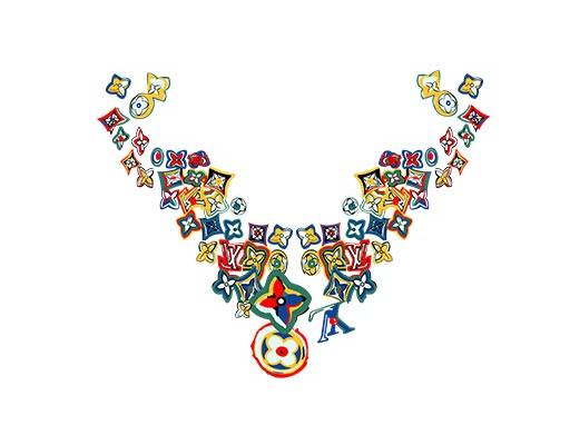 LV涂鸦图案路易威登LOUIS VUITTON领子印花品牌图案