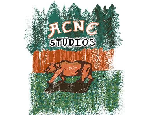 卡通熊图案手绘熊森林图案英文字母破碎树木