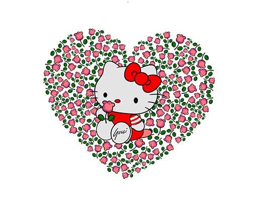 爱心花朵图案hello卡通可爱卡通kitty猫古驰卡通图案hello kitty