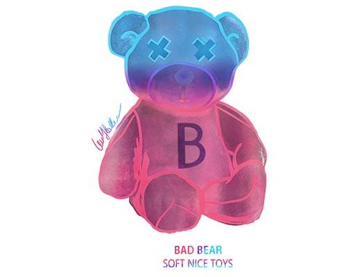 卡通小熊图案彩色小熊渐变卡通炫彩卡通熊