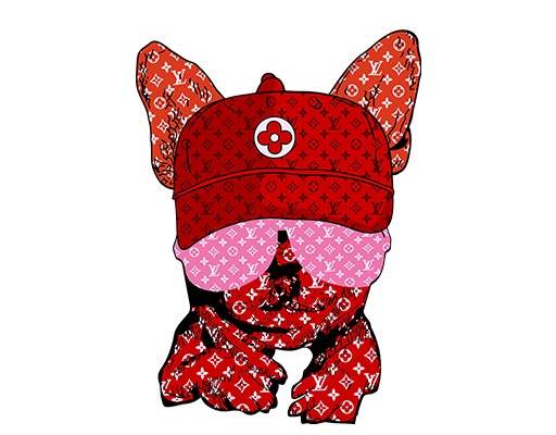 卡通狗图案LV小狗头像戴帽子的小狗卡通小狗头像