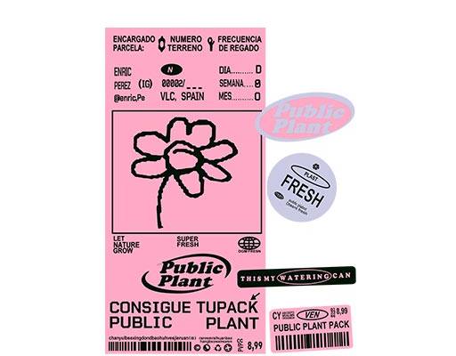 简约文字图案花朵图案英文字母卡通标章图案