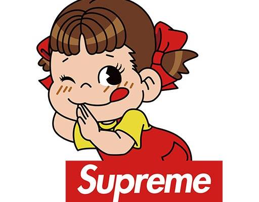 卡通女孩矢量 不二家牛奶妹卡通人物supreme英文字母矢量简约卡通人物矢量