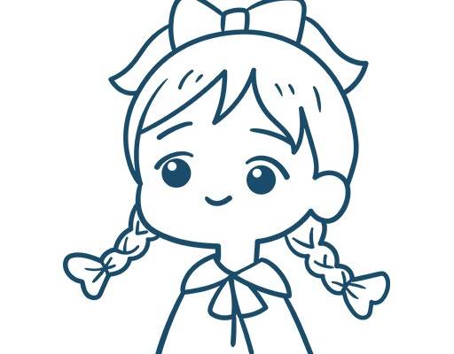 女孩头像矢量卡通人物矢量小女孩简笔画矢量情侣装图案