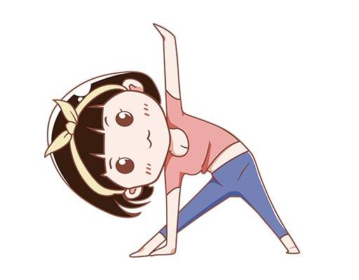 卡通女孩矢量做运动的女孩手绘卡通人物可爱卡通女孩