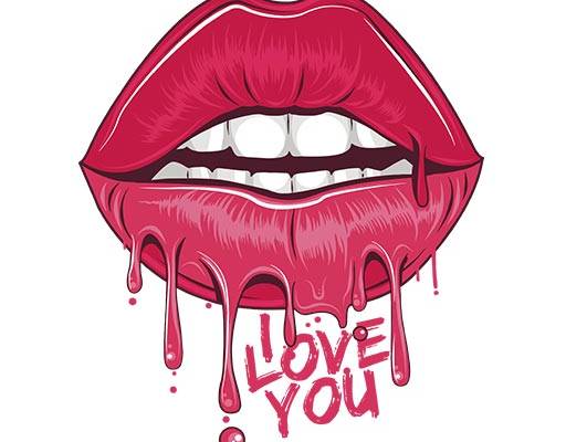 卡通嘴唇矢量手绘嘴唇英文字母矢量女嘴唇