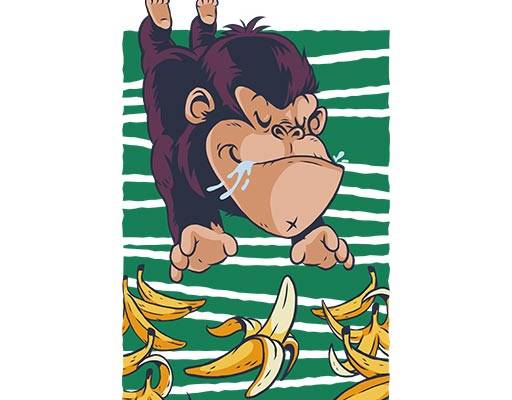 卡通动物矢量手绘猴子矢量大猩猩矢量香蕉矢量