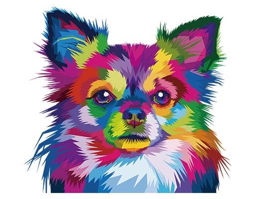 水彩画卡通狗矢量彩色小狗图案可爱卡通动物小狗头像矢量