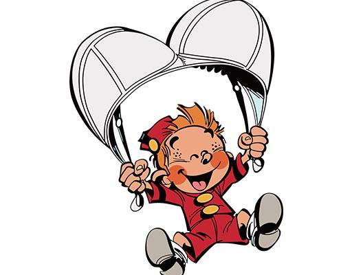 卡通小孩矢量卡通人物矢量手绘小男孩跳伞的小男孩矢量