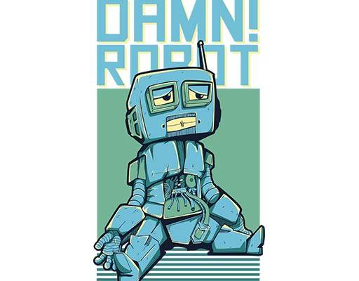 卡通机器人矢量英文字母矢量手绘卡通矢量