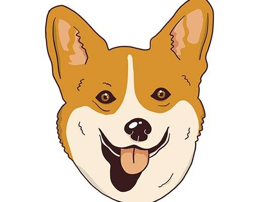 卡通小狗头像矢量柯基头像矢量卡通动物头像手绘卡通矢量