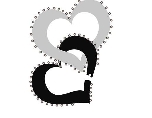 两个爱心矢量烫钻矢量心形矢量