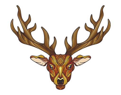 小鹿头像矢量彩色鹿矢量卡通动物矢量手绘卡通矢量