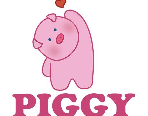 粉色小猪矢量可爱卡通动物英文字母piggy矢量简笔卡通矢量