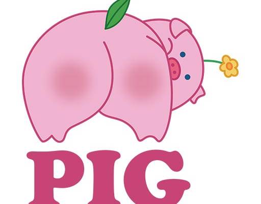 卡通小猪矢量可爱卡通动物矢量英文字母矢量粉色小猪矢量
