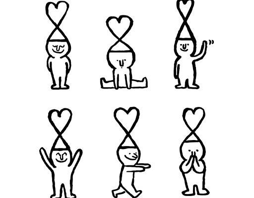 手绘人物矢量卡通小人矢量简笔卡通小人矢量爱心小人矢量六个小人图案