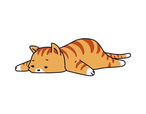 卡通猫矢量可爱动物矢量趴在地上的猫咪橘色猫矢量可爱卡通动物