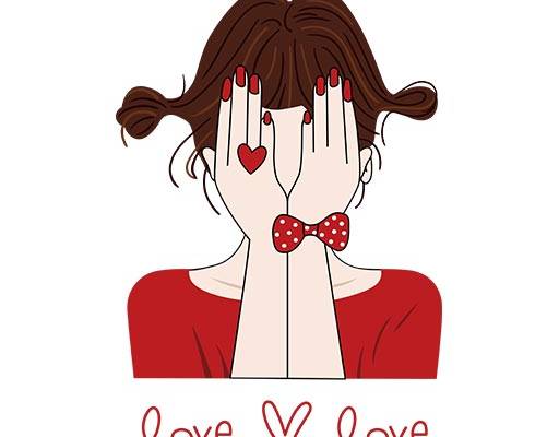 卡通女孩矢量捂脸女孩图案卡通手绘女孩可爱卡通人物简笔女孩图案