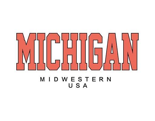 英文字母图案简约文字图案michigan文字彩色英文字母