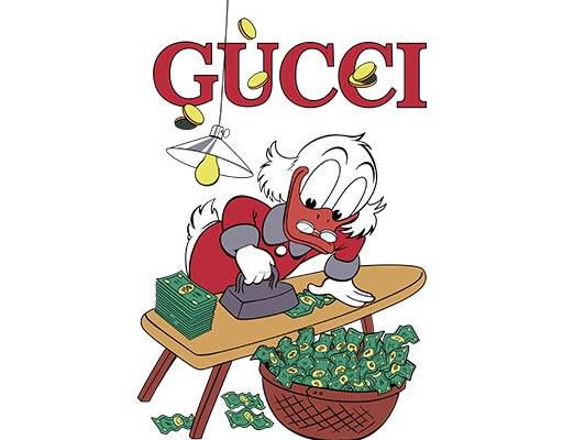 古驰英文字母矢量卡通唐老鸭图案卡通鸭子戴眼镜的鸭子Donald矢量