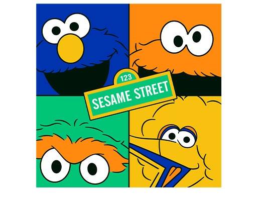 芝麻街卡通图案简约卡通图案sesame street图案卡通手绘图案
