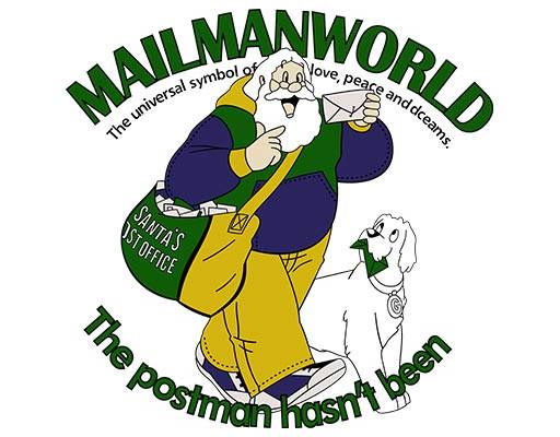 卡通圣诞老人图案白胡子老头卡通狗图案英文字母图案送信的老人