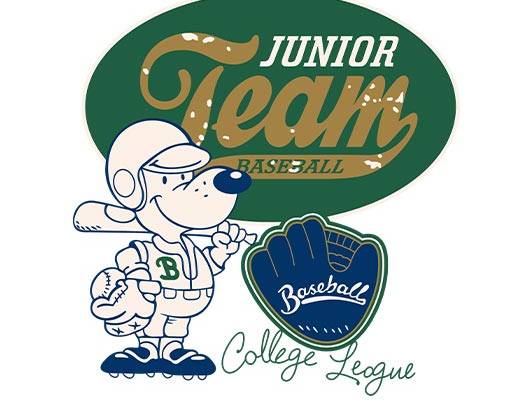 卡通狗图案英文字母图案打棒球的卡通动物可爱卡通棒球手套