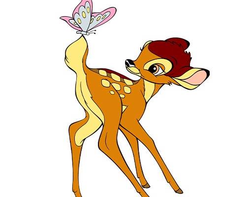 卡通小鹿图案迪士尼小鹿disney小鹿斑比卡通蝴蝶图案