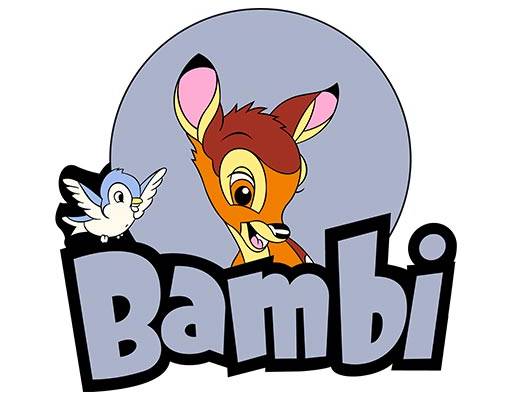 卡通小鹿小鸟图案bambi英文字母图案迪士尼小鹿斑比卡通