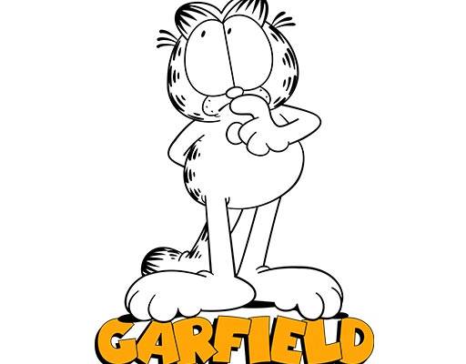 加菲猫线稿图案carfield卡通动物图案猫咪图案手绘加菲猫咪