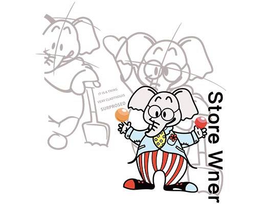 卡通小象矢量手绘小象英文字母矢量可爱小象矢量小象素描